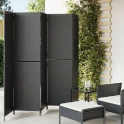 Kamerscherm 5 panelen poly rattan>vidaXL