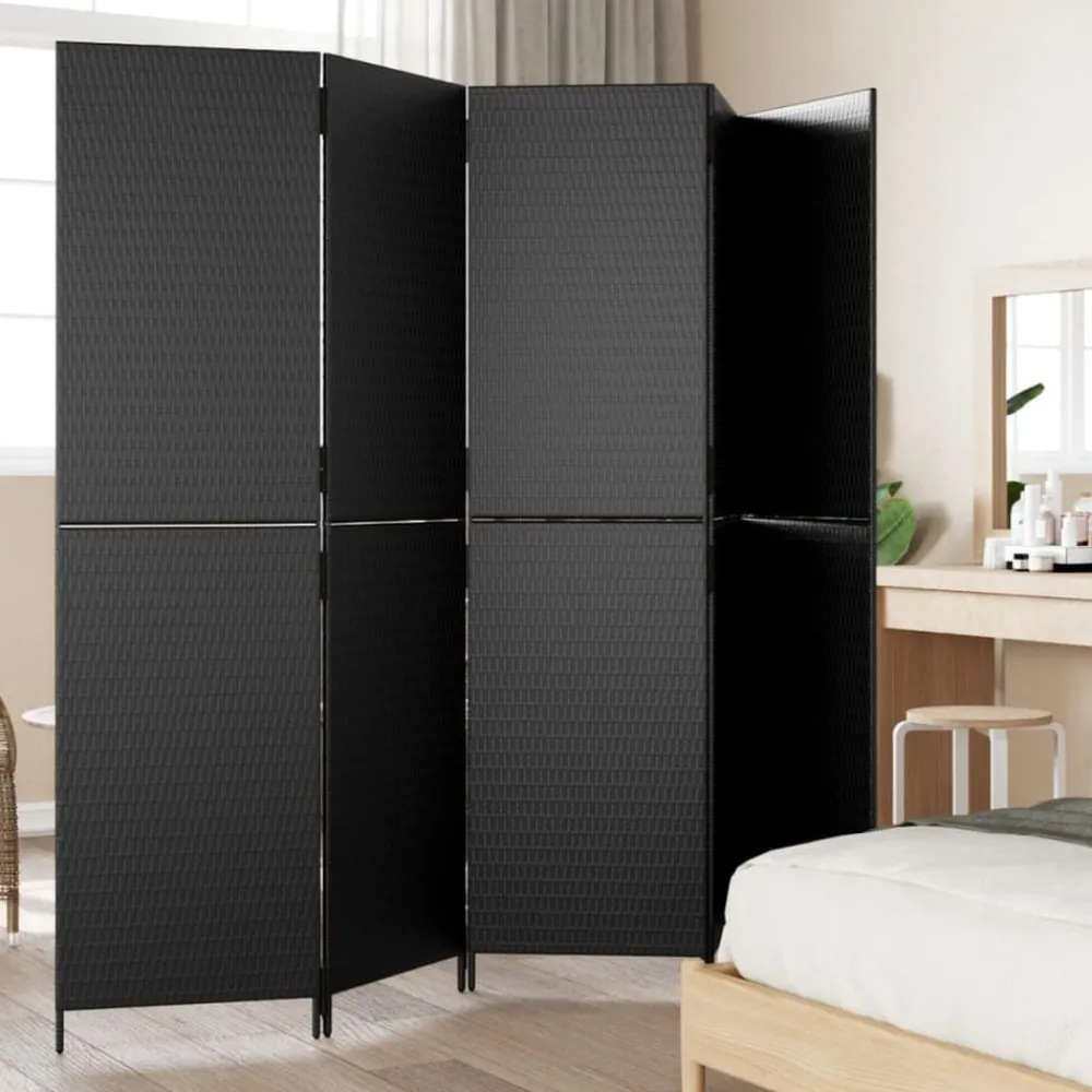 Kamerscherm 5 panelen poly rattan>vidaXL