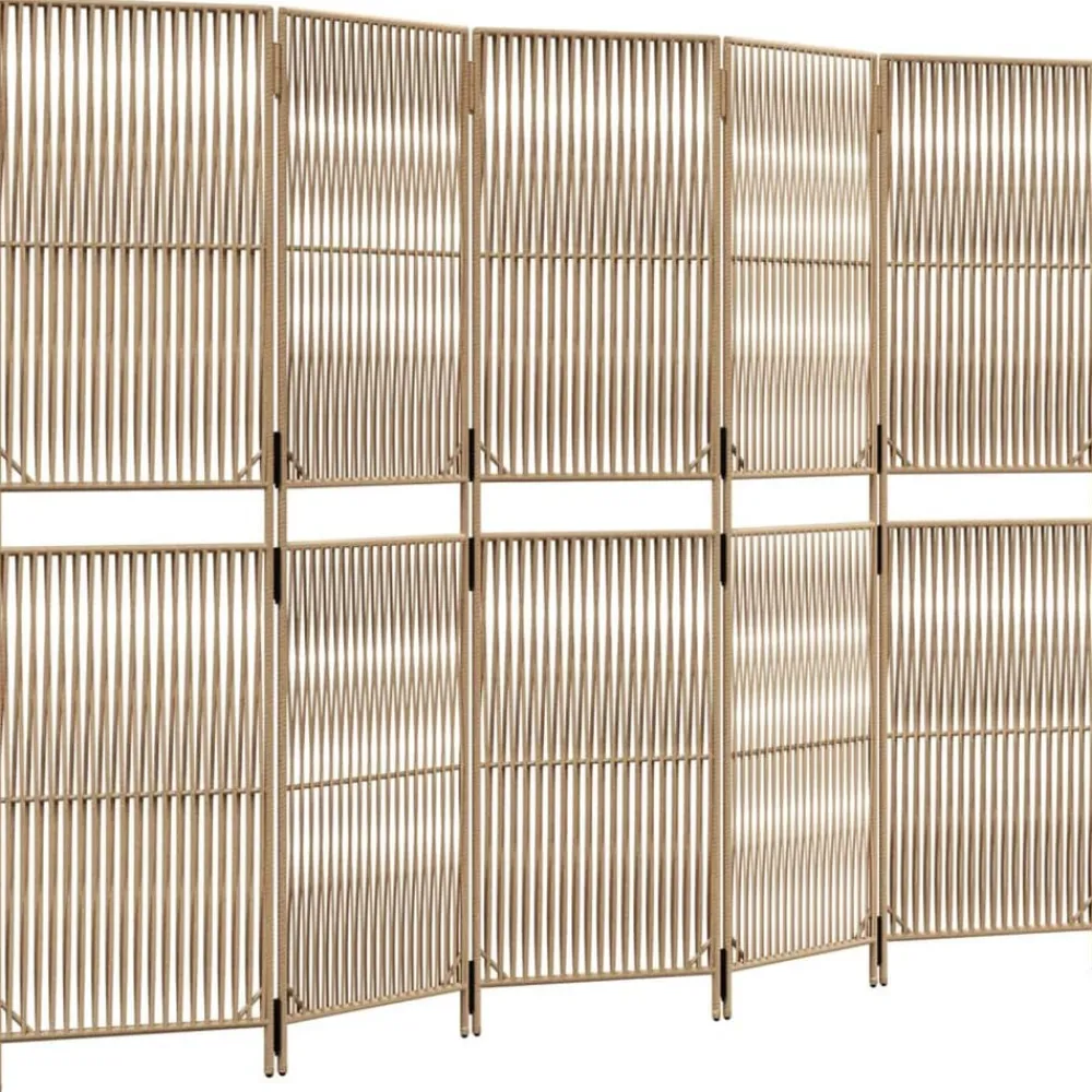 Kamerschermen*vidaXL Kamerscherm 5 panelen poly rattan Beige