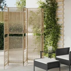 Kamerschermen*vidaXL Kamerscherm 5 panelen poly rattan Beige