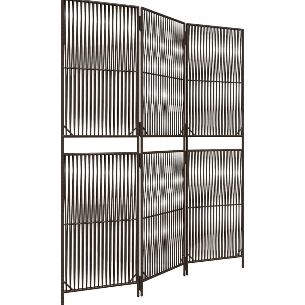 Kamerschermen*vidaXL Kamerscherm 3 panelen poly rattan Bruin