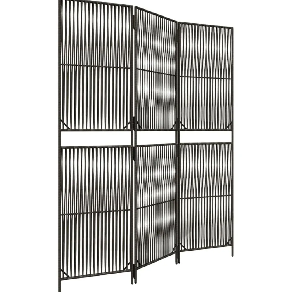 Kamerschermen*vidaXL Kamerscherm 3 panelen poly rattan Grijs