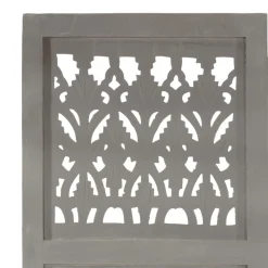 Kamerschermen*vidaXL Kamerscherm 3 panelen handgesneden 120x165 cm mangohout Grijs