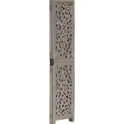 Kamerschermen*vidaXL Kamerscherm 3 panelen handgesneden 120x165 cm mangohout Grijs