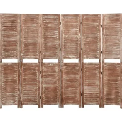 Kamerscherm 6 panelen 210x165 cm massief paulowniahout bruin>vidaXL Sale