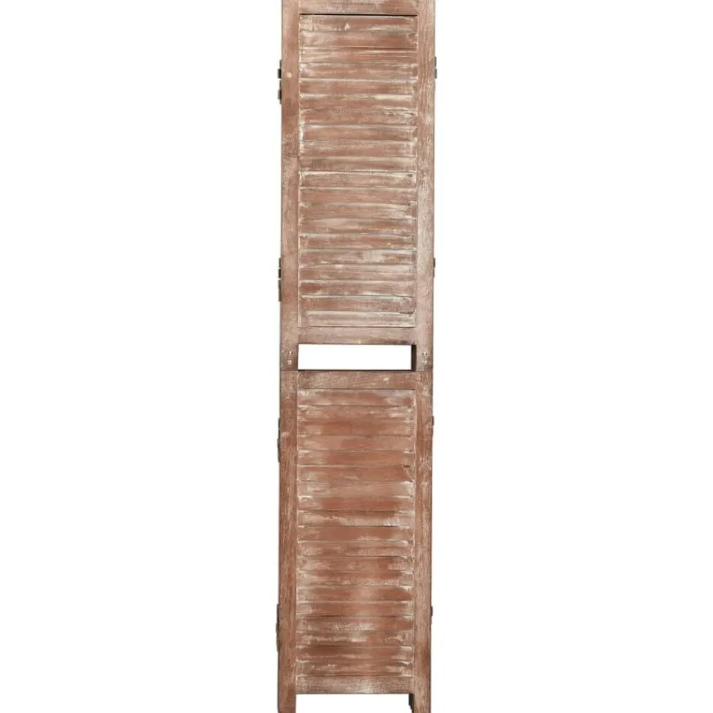 Kamerscherm 6 panelen 210x165 cm massief paulowniahout bruin>vidaXL Sale