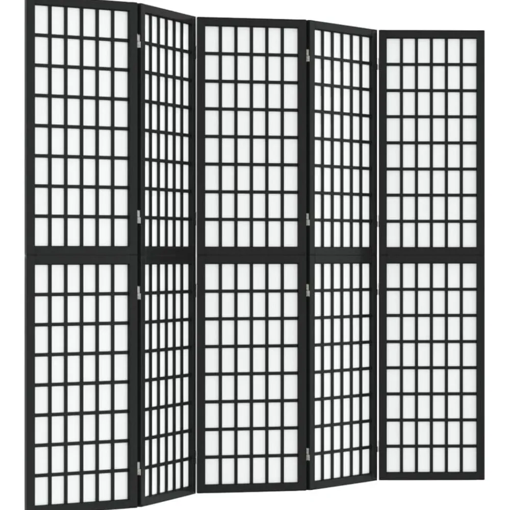 Kamerschermen*vidaXL Kamerscherm inklapbaar 5 panelen Japanse stijl 200x170 cm zwart