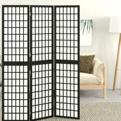 Kamerschermen*vidaXL Kamerscherm inklapbaar 3 panelen Japanse stijl 120x170 cm zwart
