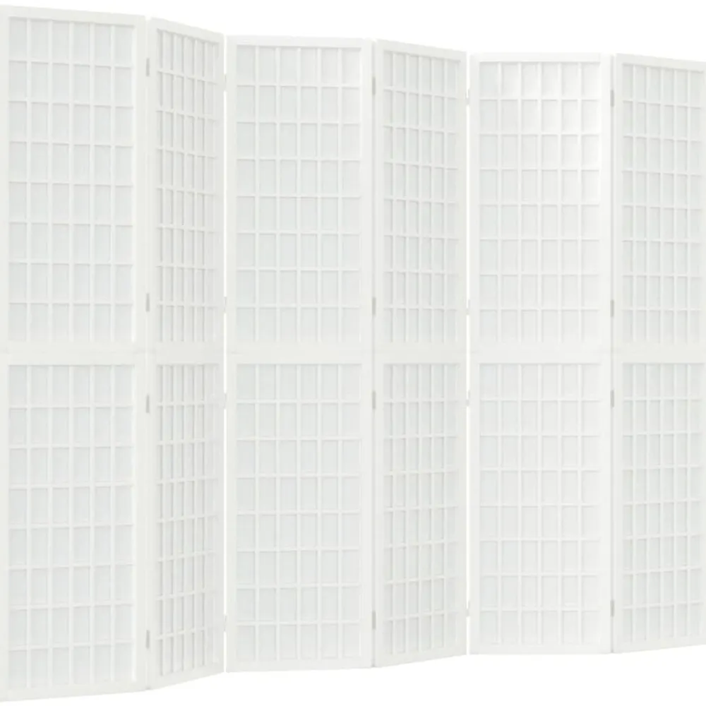 Kamerscherm inklapbaar 6 panelen Japanse stijl 240x170 cm wit>vidaXL Clearance