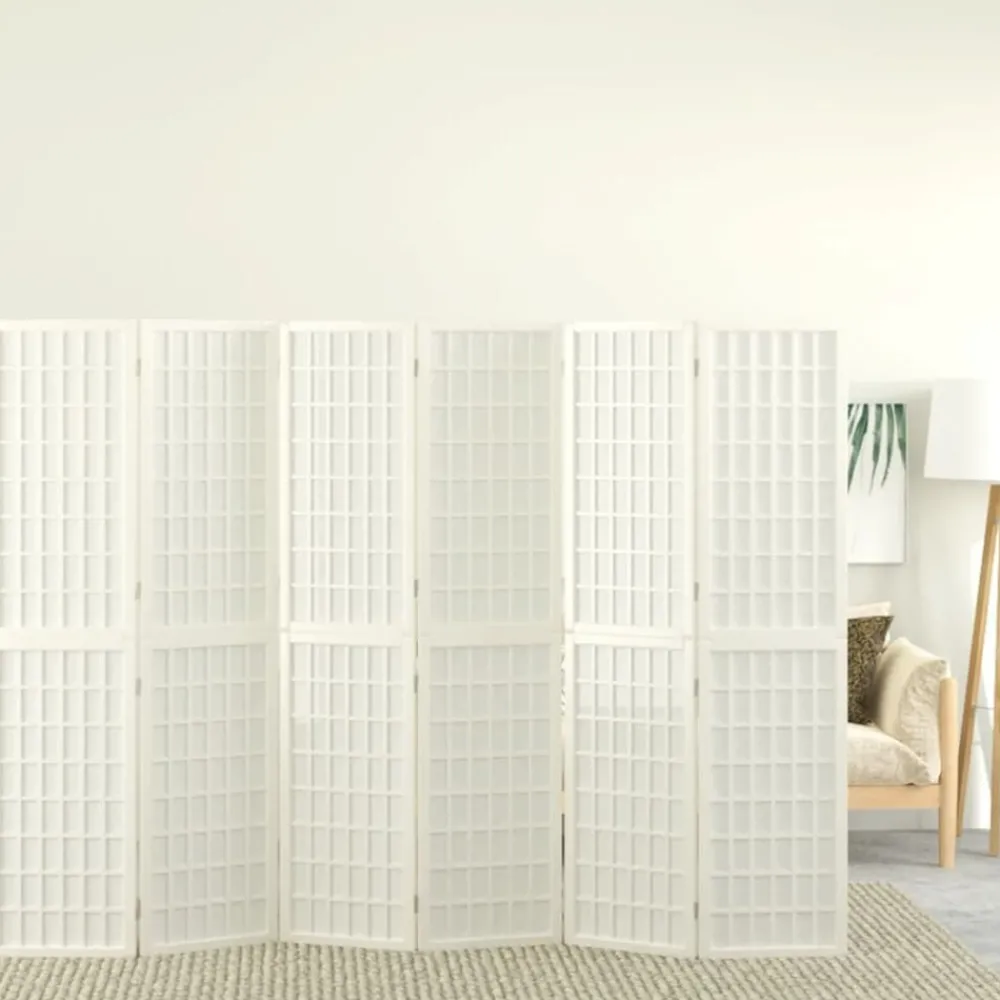 Kamerscherm inklapbaar 6 panelen Japanse stijl 240x170 cm wit>vidaXL Clearance
