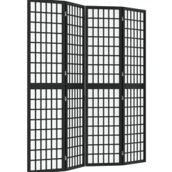 Kamerscherm inklapbaar 4 panelen Japanse stijl 160x170 cm zwart>vidaXL Best