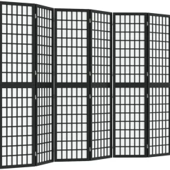 Kamerschermen*vidaXL Kamerscherm inklapbaar 6 panelen Japanse stijl 240x170 cm zwart
