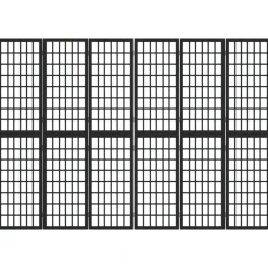 Kamerschermen*vidaXL Kamerscherm inklapbaar 6 panelen Japanse stijl 240x170 cm zwart