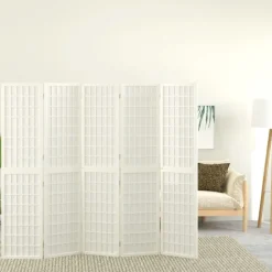 Kamerschermen*vidaXL Kamerscherm inklapbaar 5 panelen Japanse stijl 200x170 cm wit