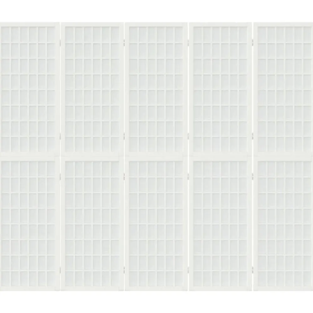 Kamerschermen*vidaXL Kamerscherm inklapbaar 5 panelen Japanse stijl 200x170 cm wit