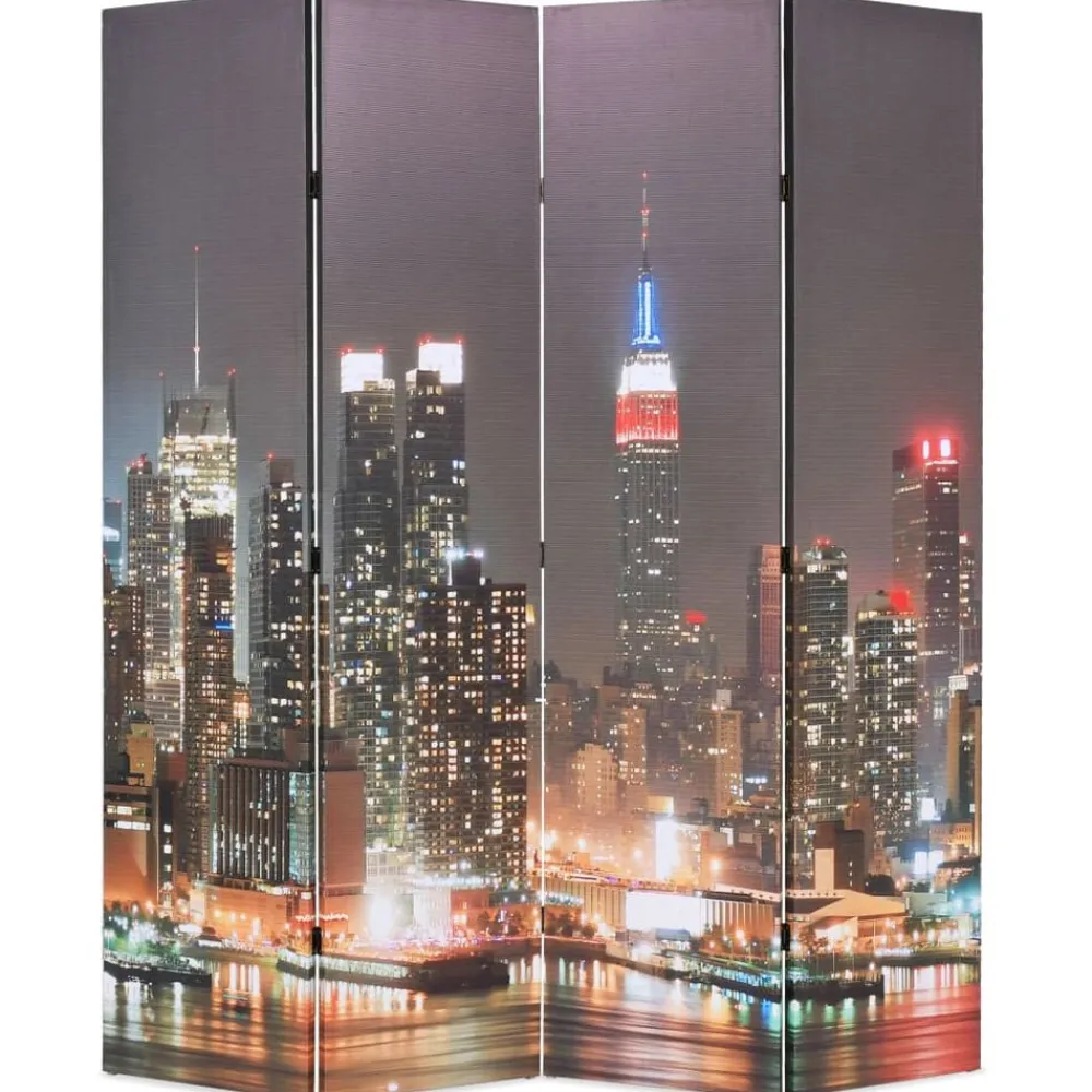 Kamerscherm inklapbaar New York bij nacht 160x170 cm>vidaXL Sale