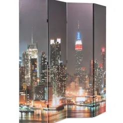 Kamerscherm inklapbaar New York bij nacht 160x170 cm>vidaXL Sale