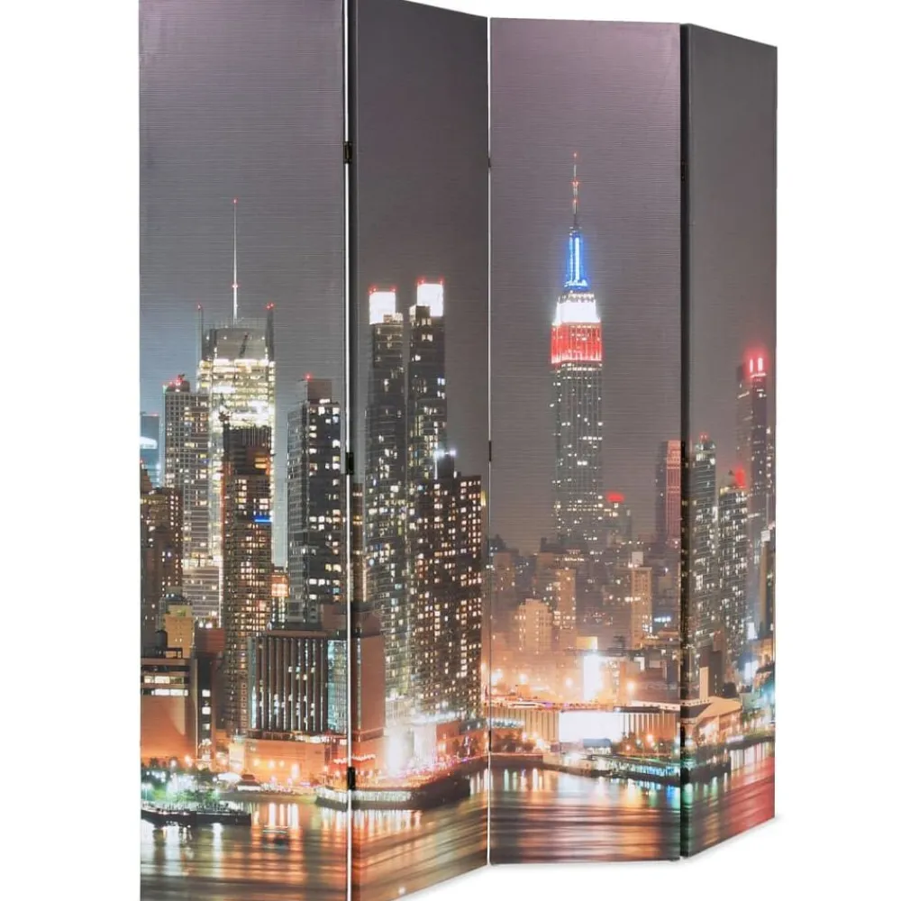 Kamerscherm inklapbaar New York bij nacht 160x170 cm>vidaXL Sale