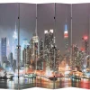 Kamerschermen*vidaXL Kamerscherm inklapbaar New York bij nacht 200x170 cm