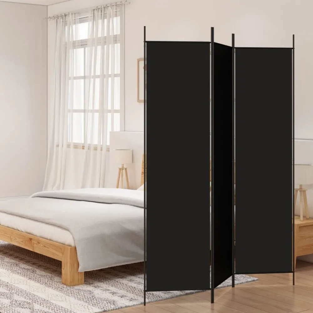 Kamerschermen*vidaXL Kamerscherm met 3 panelen 150x200 cm stof Zwart