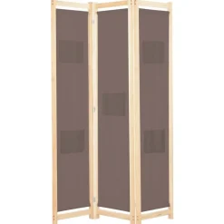 Kamerschermen*vidaXL Kamerscherm met 3 panelen 120x170x4 cm stof bruin