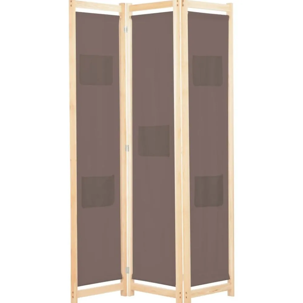 Kamerschermen*vidaXL Kamerscherm met 3 panelen 120x170x4 cm stof bruin