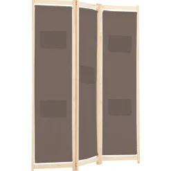 Kamerschermen*vidaXL Kamerscherm met 3 panelen 120x170x4 cm stof bruin