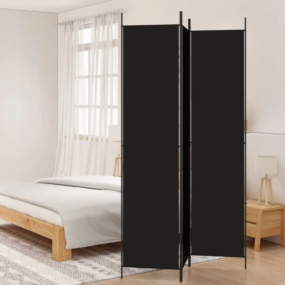 Kamerschermen*vidaXL Kamerscherm met 3 panelen 150x220 cm stof Zwart