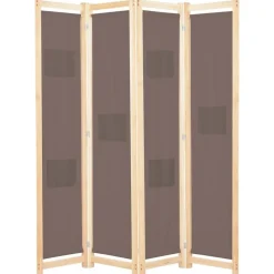 Kamerscherm met 4 panelen 160x170x4 cm stof bruin>vidaXL Hot