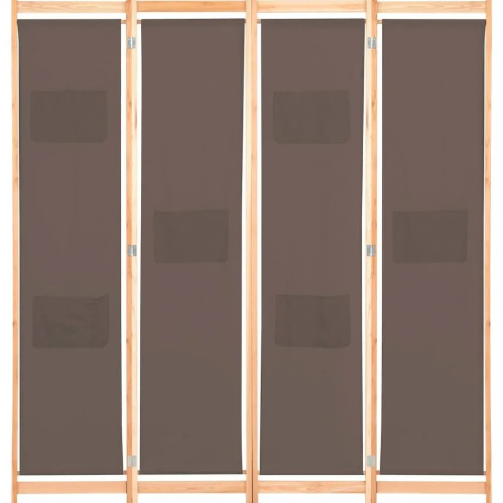 Kamerscherm met 4 panelen 160x170x4 cm stof bruin>vidaXL Hot