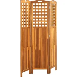 Kamerscherm met 3 panelen 121x2x170 cm massief acaciahout><noscript><img width=