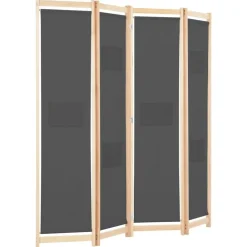 Kamerscherm met 4 panelen 160x170x4 cm stof grijs><noscript><img width=