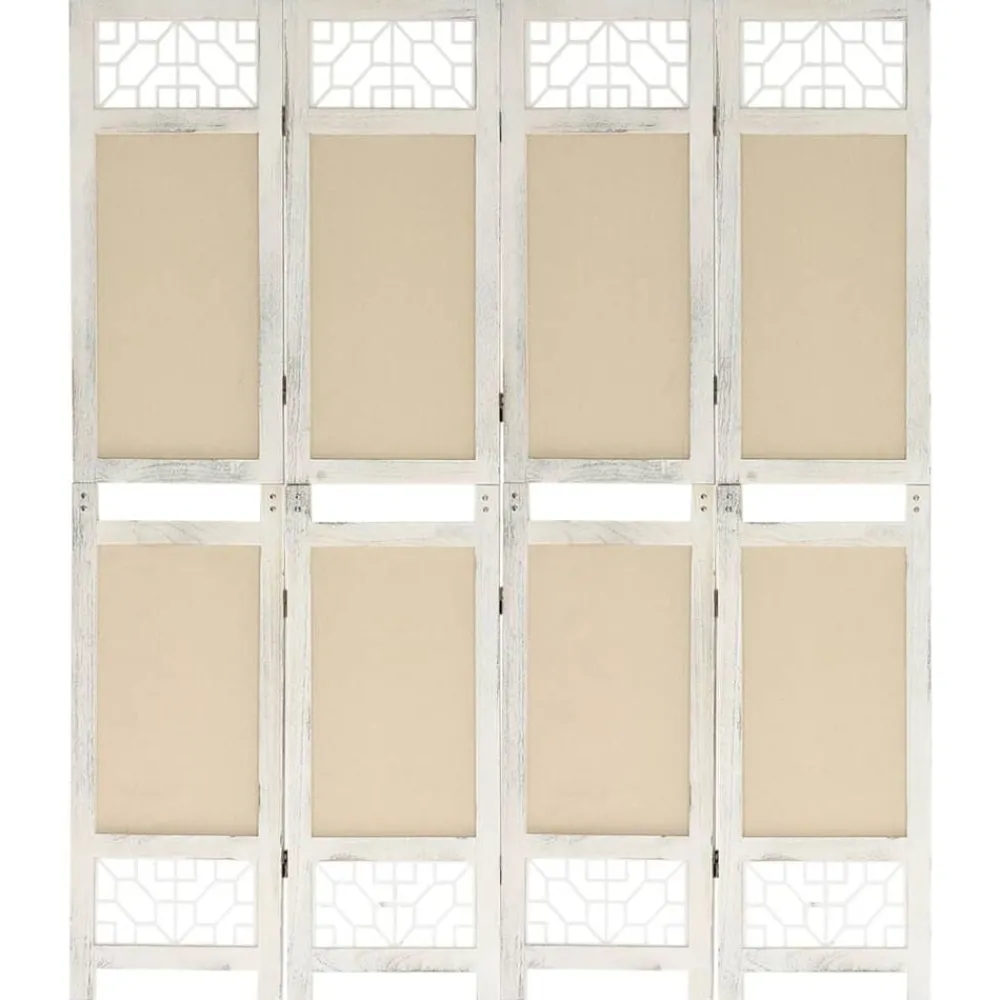 Kamerschermen*vidaXL Kamerscherm met 4 panelen 140x165 cm stof crèmekleurig