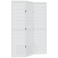Kamerscherm met 3 panelen massief paulowniahout wit>vidaXL Outlet
