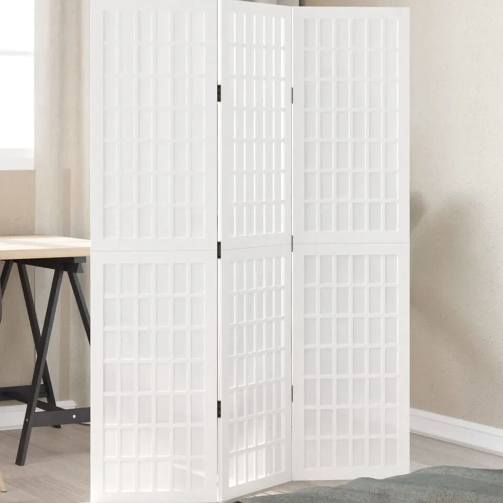 Kamerscherm met 3 panelen massief paulowniahout wit>vidaXL Outlet
