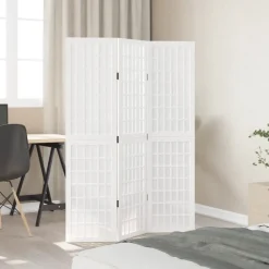 Kamerscherm met 3 panelen massief paulowniahout wit><noscript><img width=