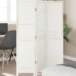 Kamerschermen*vidaXL Kamerscherm met 3 panelen massief paulowniahout wit