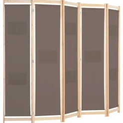 Kamerschermen*vidaXL Kamerscherm met 5 panelen 200x170x4 cm stof bruin