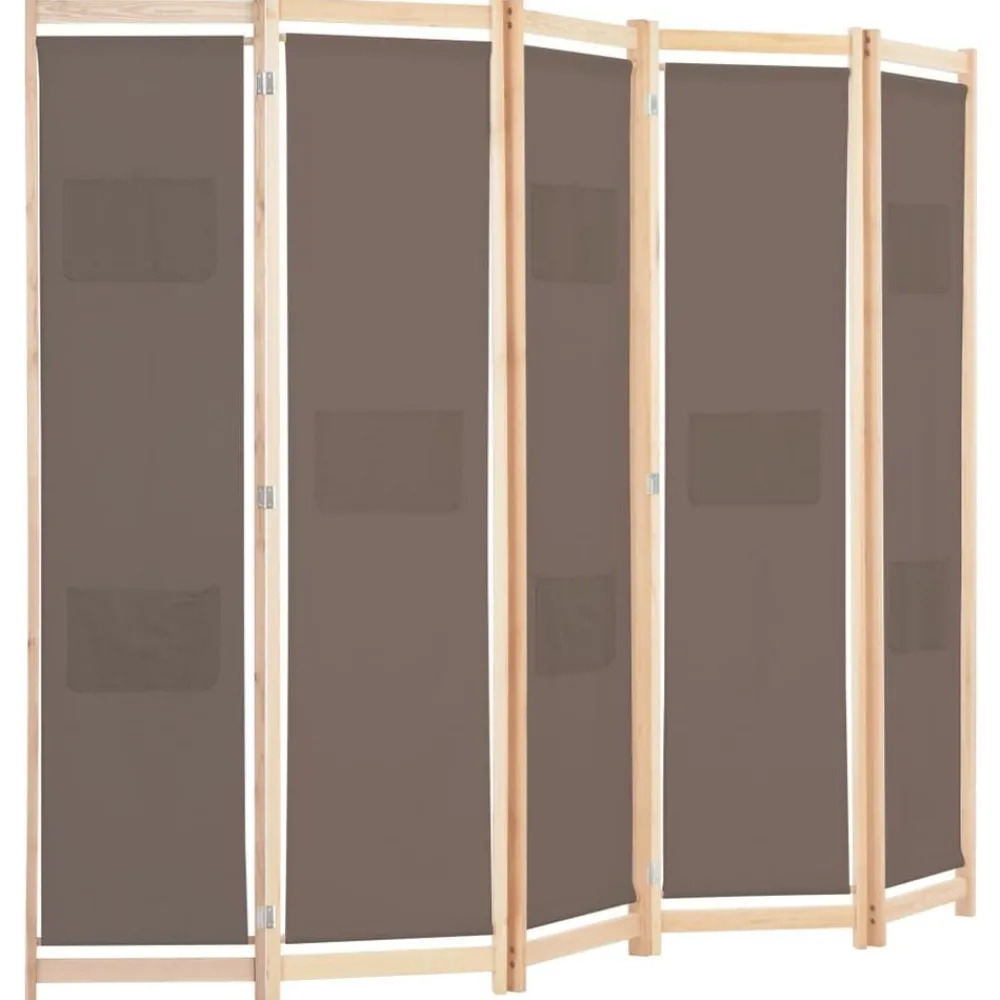 Kamerschermen*vidaXL Kamerscherm met 5 panelen 200x170x4 cm stof bruin