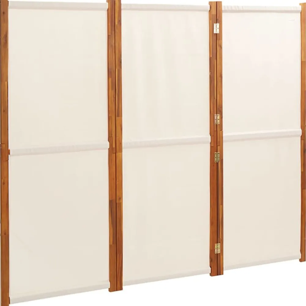 Kamerschermen*vidaXL Kamerscherm met 3 panelen 210x180 cm crèmewit Crèmewit