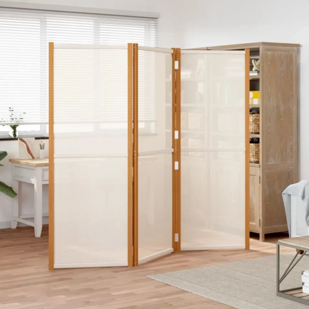 Kamerschermen*vidaXL Kamerscherm met 3 panelen 210x180 cm crèmewit Crèmewit
