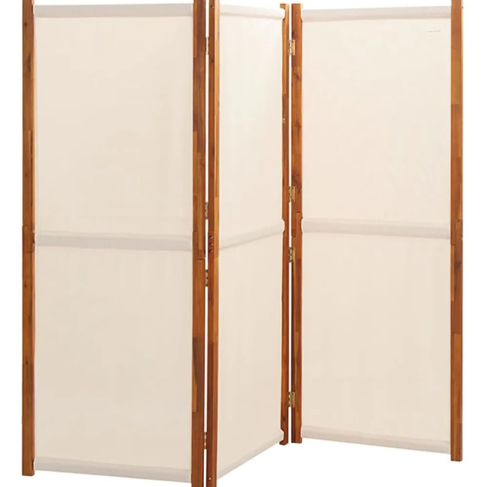 Kamerschermen*vidaXL Kamerscherm met 3 panelen 210x180 cm crèmewit Crèmewit