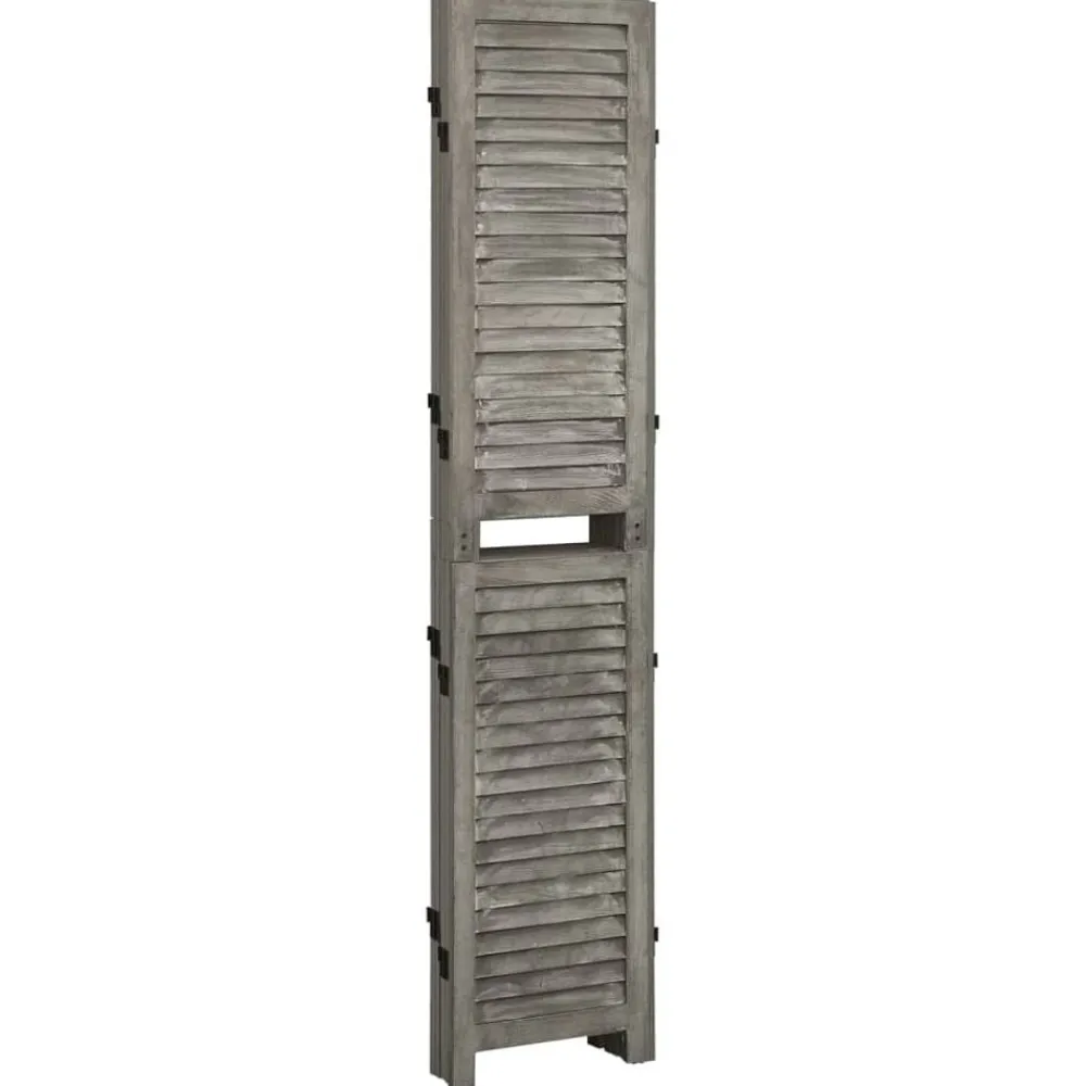 Kamerschermen*vidaXL Kamerscherm met 5 panelen 179x166 cm massief hout grijs