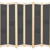 Kamerscherm met 6 panelen 240x170x4 cm stof grijs>vidaXL Best