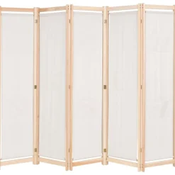 Kamerschermen*vidaXL Kamerscherm met 5 panelen 200x170x4 cm stof crème