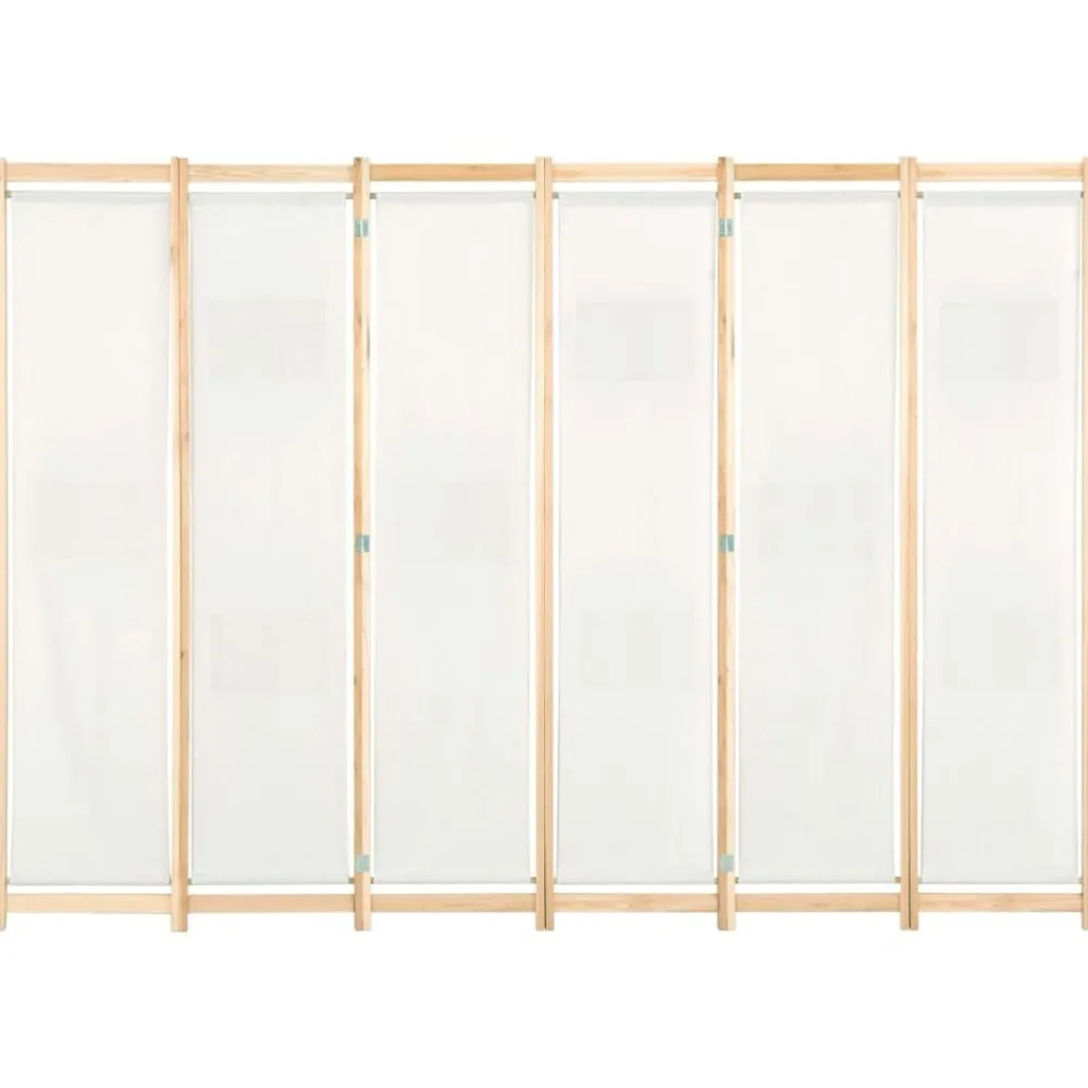 Kamerscherm met 6 panelen 240x170x4 cm stof crème>vidaXL Discount