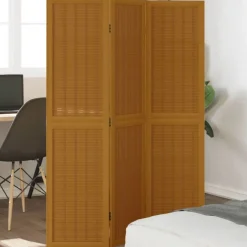 Kamerscherm met 3 panelen massief paulowniahout bruin>vidaXL Hot
