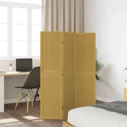 Kamerscherm met 3 panelen massief paulowniahout bruin><noscript><img width=