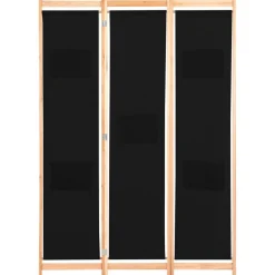 Kamerscherm met 3 panelen 120x170x4 cm stof zwart>vidaXL Discount