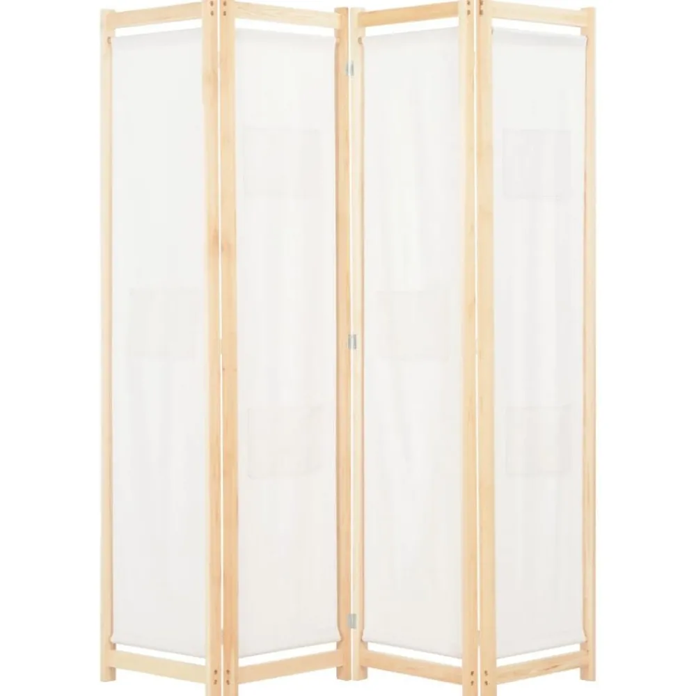 Kamerschermen*vidaXL Kamerscherm met 4 panelen 160x170x4 cm stof crème